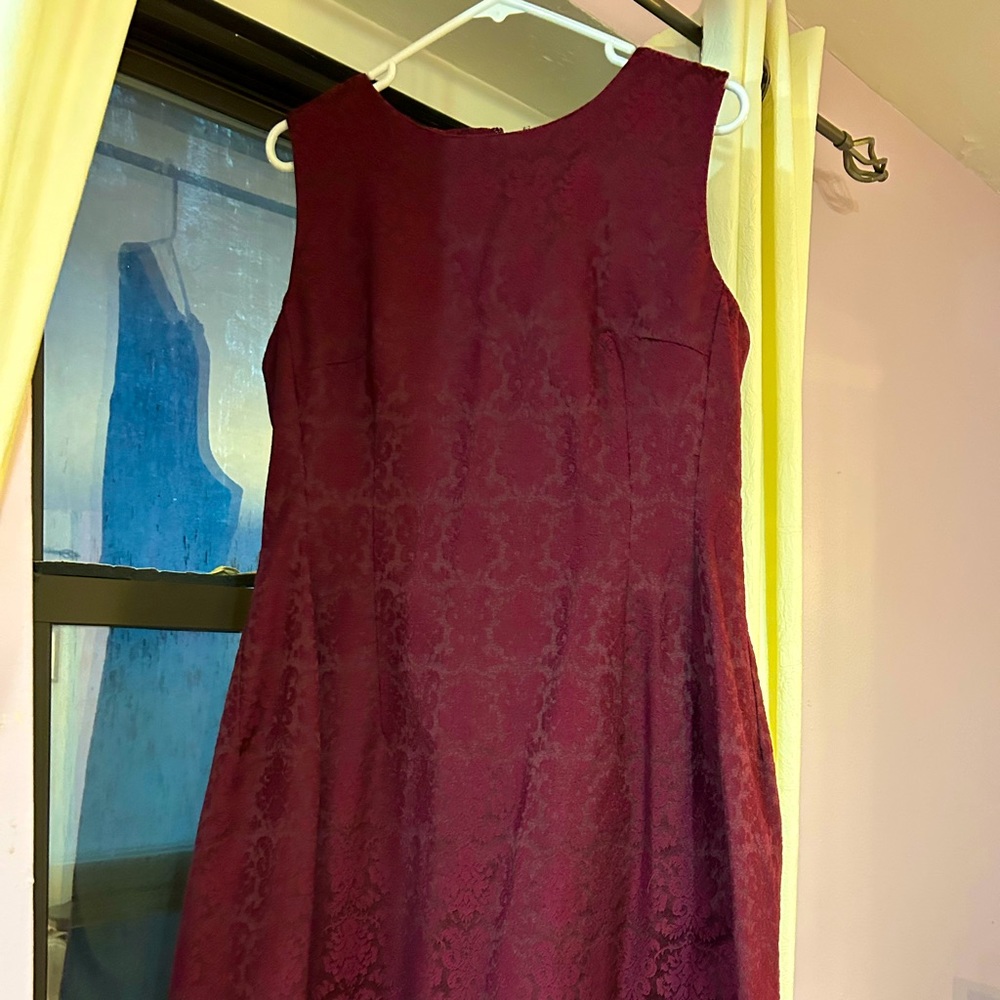 Short length red dress